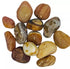 One pound of bulk tumbled natural agate pebbles in assorted earthy tones, for grounding crystal grids, altar bowls, and protective stone work.