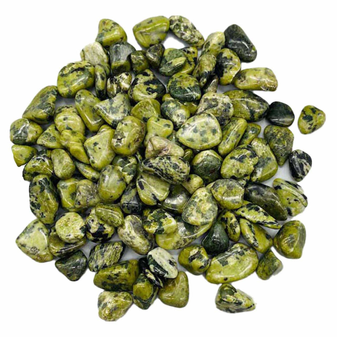 One-pound collection of smooth dark green nephrite jade tumbled stones for prosperity protection wisdom heart chakra balance and ancestral connection