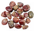 One pound of extra quality tumbled rhodochrosite stones in vibrant rose-pink with white banding, for heart chakra healing, self-love grids, and inner child work.