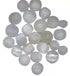 One pound bulk lot of tumbled selenite stones showing smooth white satin-lustre surfaces, polished for chakra alignment and crystal cleansing use.
