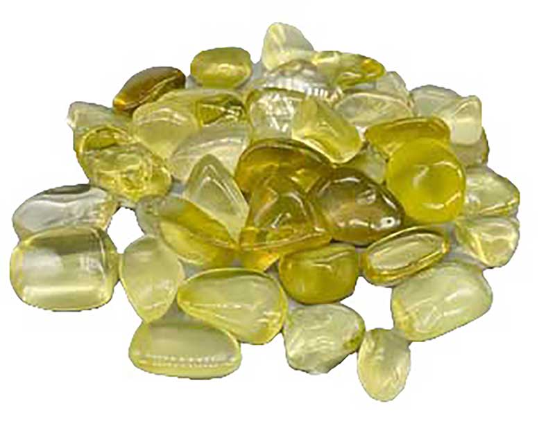 One pound polished lemon topaz tumbled stones in bright yellow tones for solar plexus chakra clarity and joyful energy crystal lot
