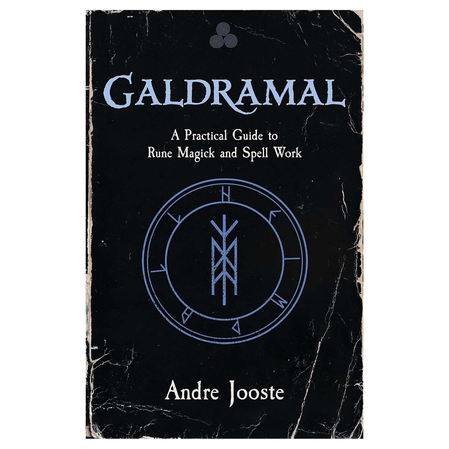 Galdramal practical guide to rune magick by Andre Jooste — paperback cover featuring Norse runic imagery and Elder Futhark runes.
