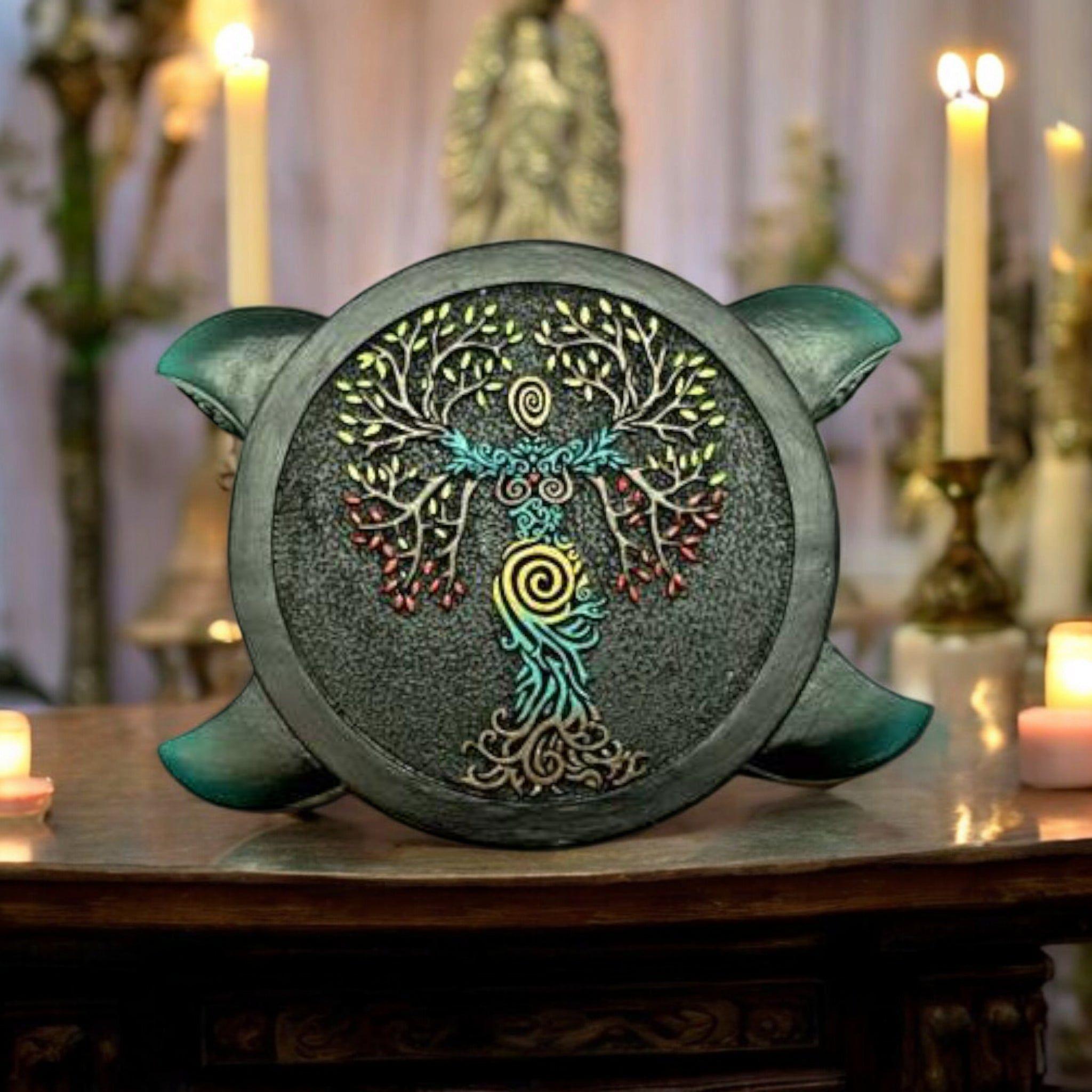 Goddess Tree of Life Decorative Box – Hand Painted Resin Storage for Crystals, Jewelry &amp; Keepsakes