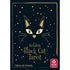 Golden Black Cat Tarot box showing a stylized black cat face with gold ears, whiskers, and eyes against a starry black background, with author Helena de Almeida and publisher AGM Urania.