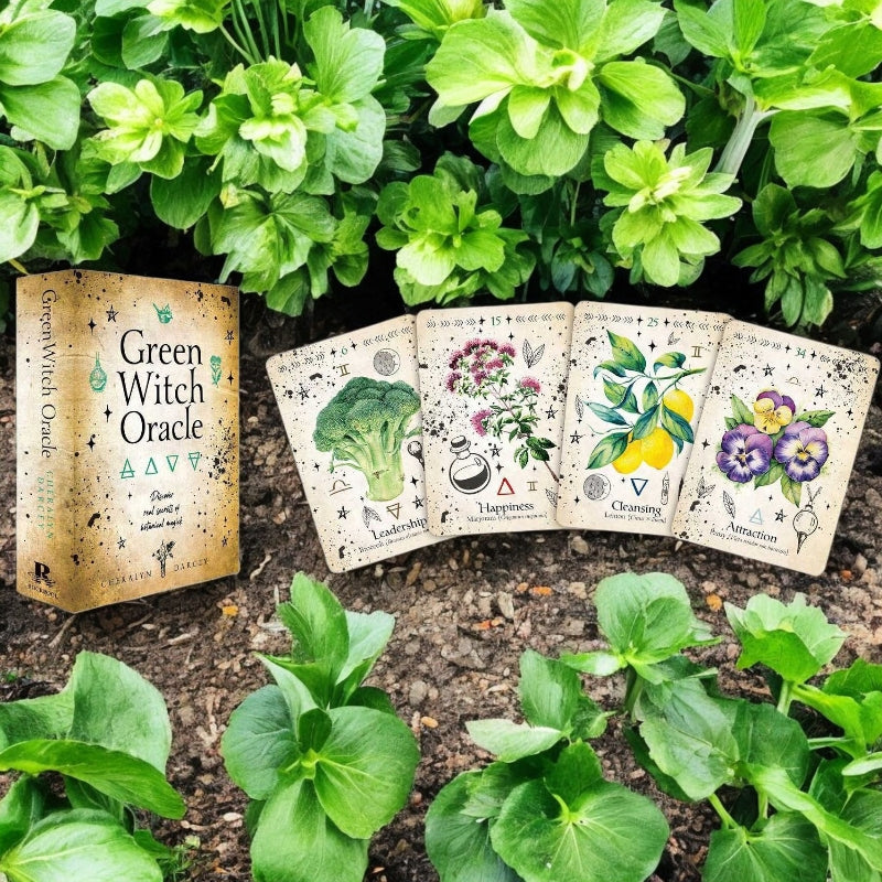 Green Witch Oracle Deck – 44 Cards &amp; Guidebook | Garden Magick, Herbal Wisdom, Divination
