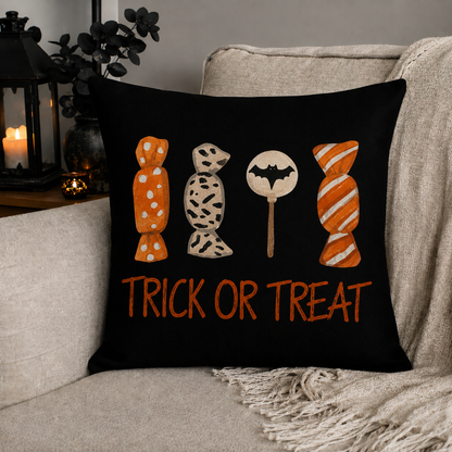Halloween Burlap Canvas Throw Pillow Covers – Trick or Treat, Haunted House &amp; Jack-O’-Lantern Designs