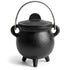 3-inch plain cast iron cauldron with fitted lid, used as a ritual burning vessel for herbs, resin incense, and loose charcoal on the altar.