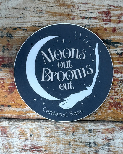 Moons Out, Brooms Out Vinyl Sticker