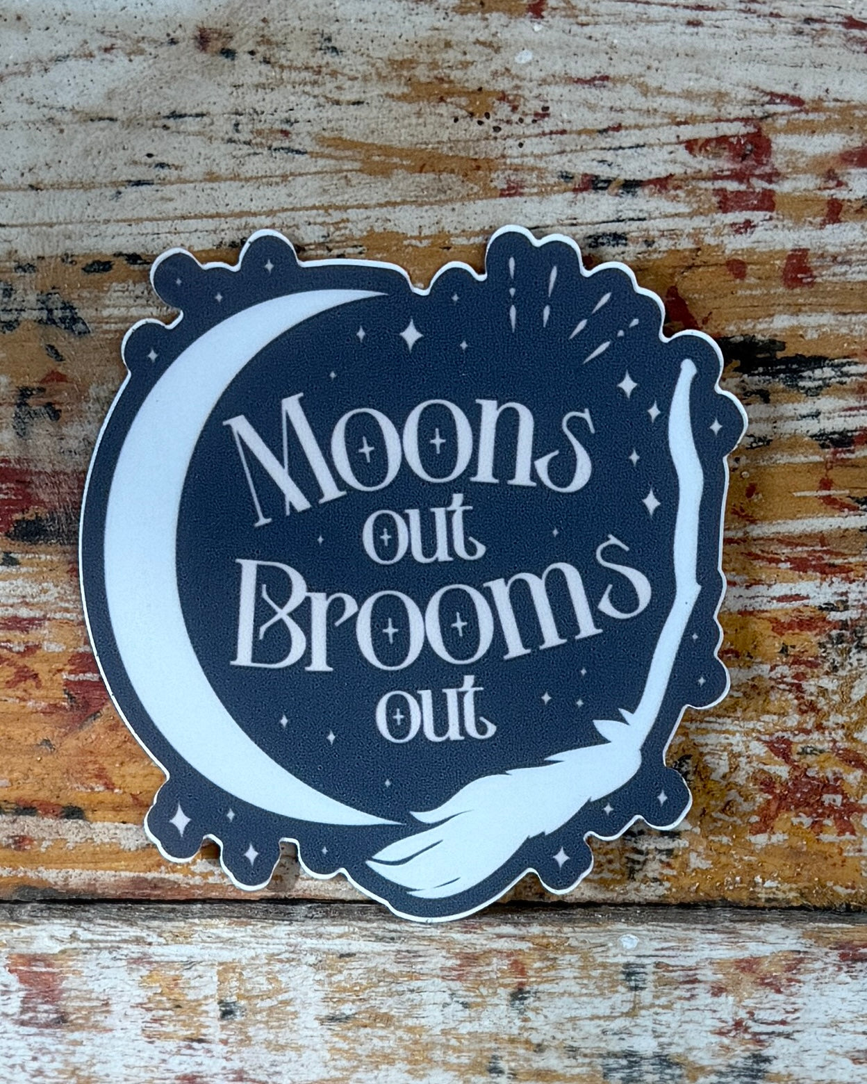 Moons Out, Brooms Out Vinyl Sticker