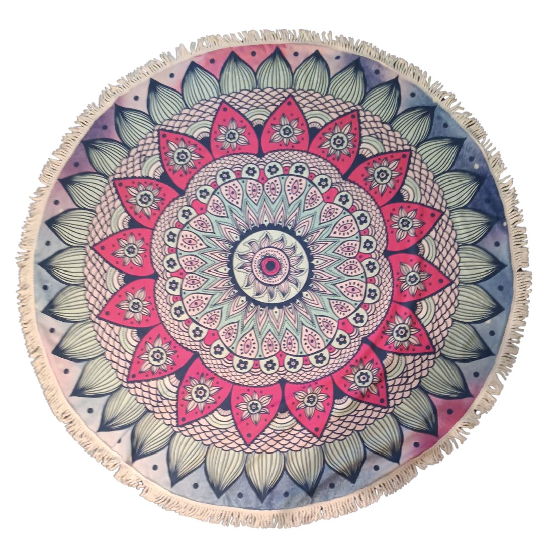 Microfiber Meditation, Yoga &amp; Beach Towel with Fringe Trim- 60"