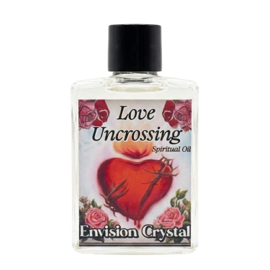 Love Uncrossing ritual oil 4 dram,small bottle with heart and rose label, spiritual condition oil for clearing love blockages.