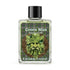 Clear 4-dram bottle of Envision Crystal Green Man anointing oil with label featuring a green face surrounded by leaves, for nature magic and Beltane rituals.