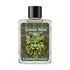 Clear 4-dram bottle of Envision Crystal Green Man anointing oil with label featuring a green face surrounded by leaves, for nature magic and Beltane rituals.