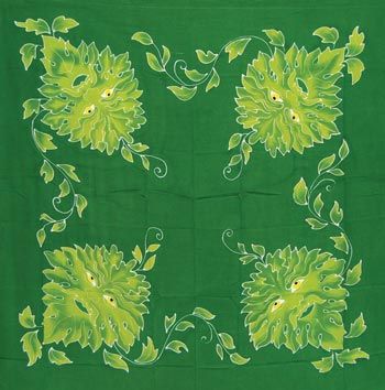 Green Man  altar cloth or scarve 36" x 36"