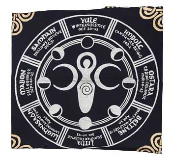 24 by 24 inch Earth Goddess altar cloth printed cover for dedicating sacred space to divine feminine