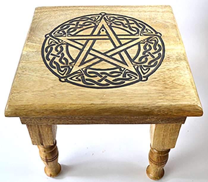 9&amp;quot;x 9&amp;quot;x 8&amp;quot; Pentagram altar table