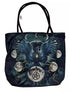 Sinister Crow tote bag 17x17 inch — large canvas market bag featuring a dramatic crow or eagle design for gothic witchcraft aesthetic daily carry.