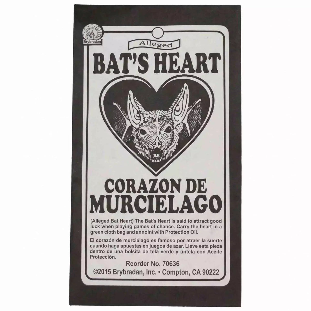 Bat Heart Root botanical curio, a dried plant root sold for gambling luck, good fortune, and fast money workings.
