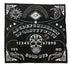 24x24 inch black Ouija board mat spread flat — showing full spirit communication layout with alphabet and numbers printed on matte black altar cloth.