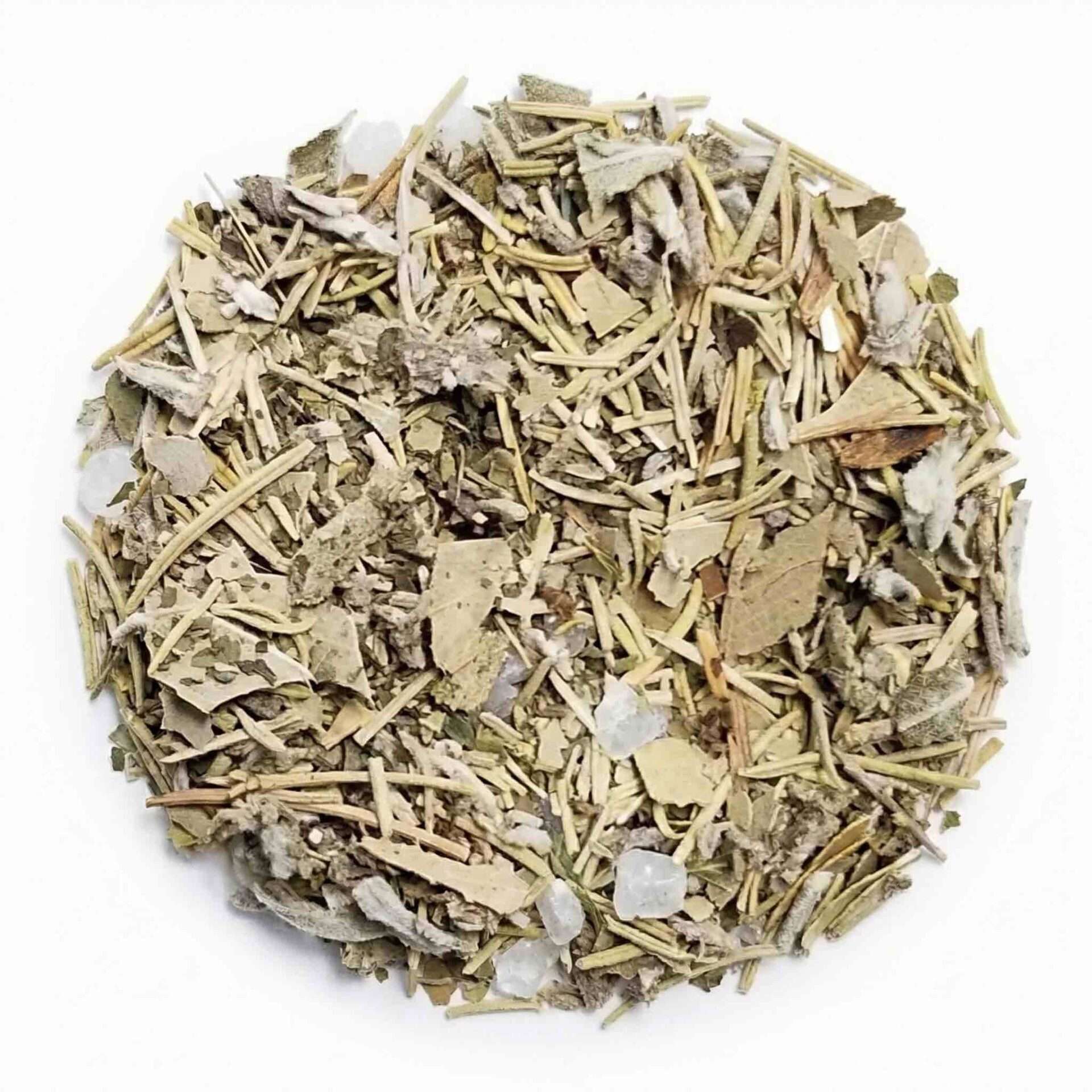 Purification Spell Mix 1lb bulk herbal blend — loose cleansing herb mixture in a resealable bag for consecration rituals, space clearing, and sacred preparation work.
