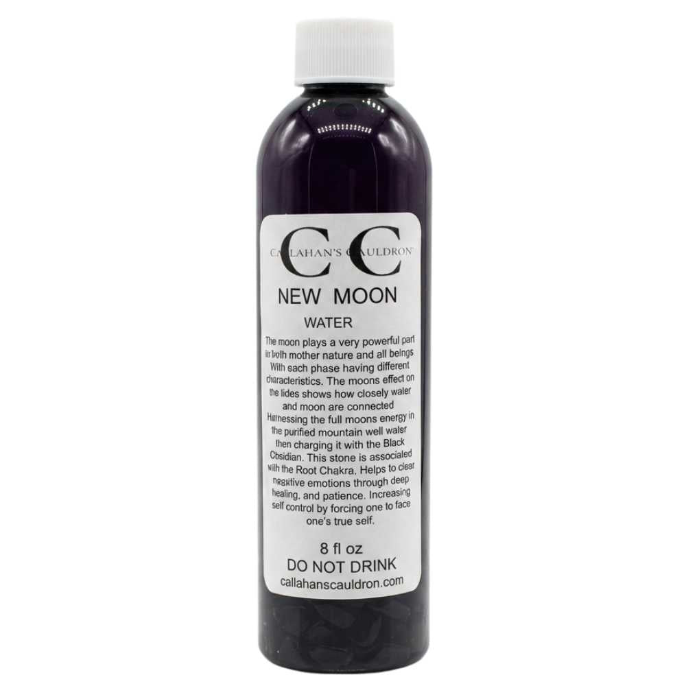 New Moon Charging Water (8oz) – Black Obsidian Infused for Shadow Work &amp;amp; New Beginnings