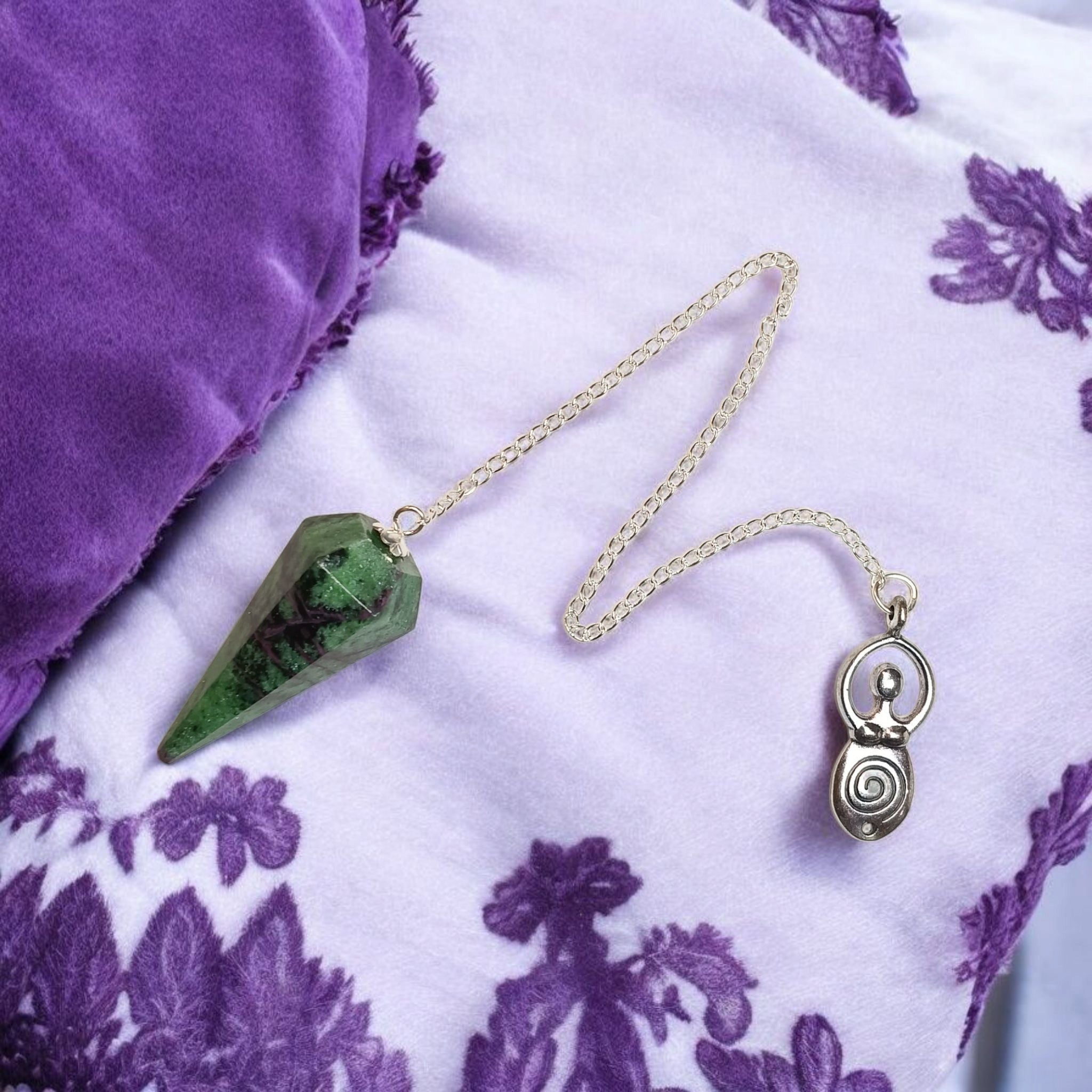 Ruby Zoisite Hexagonal Spiral Goddess Pendulum – Witchsey Marketplace