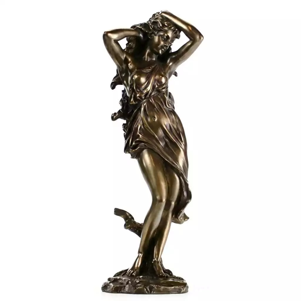 Aphrodite Greek goddess of love altar statue — graceful feminine figure in an ivory-finish resin for love magic shrines and Hellenic devotional display.