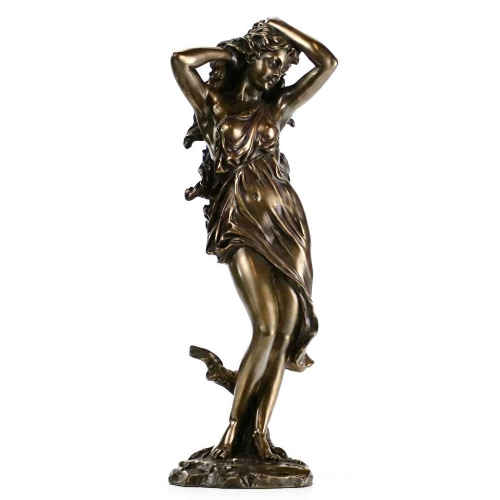 Aphrodite Greek goddess of love altar statue — graceful feminine figure in an ivory-finish resin for love magic shrines and Hellenic devotional display.