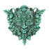 Green Man Celtic nature spirit wall plaque with leaf face foliage design for pagan altar garden sanctuary and nature-based sacred space