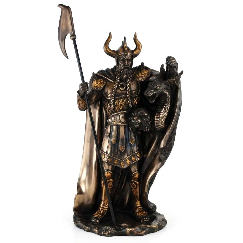 Ten inch Loki Norse trickster god statue in cast resin for Asatru altar chaos magic shapeshifter devotion and Norse pagan shrine work