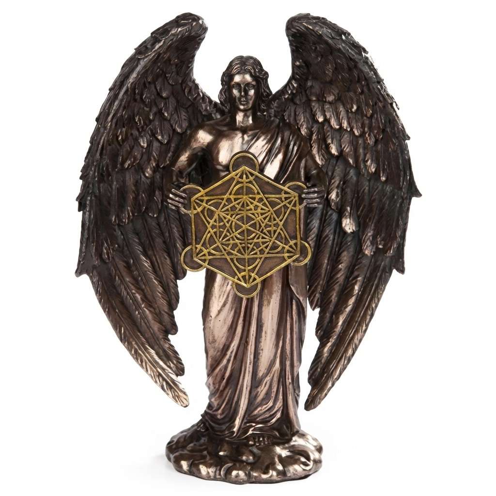 Ten inch Metatron Archangel statue in resin for sacred geometry Akashic records Kabbalistic altar work and angelic devotion practice