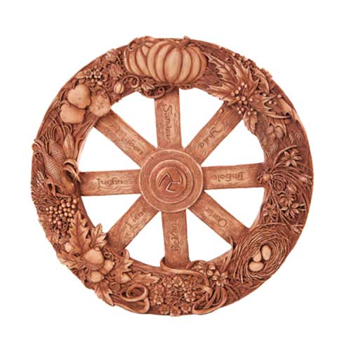 Wheel of the Year Wall Plaque – Hand-Painted Sabbat Decor