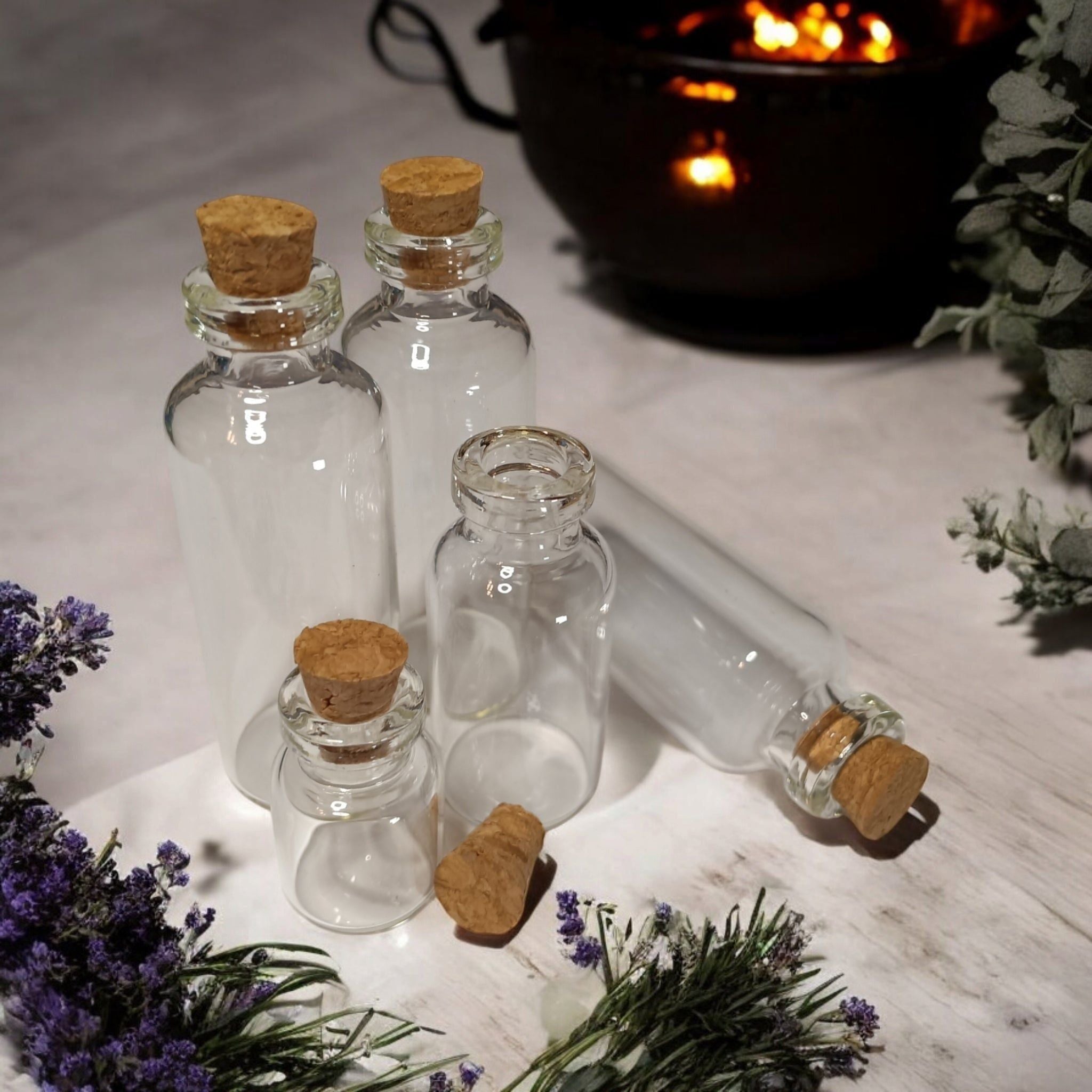 Mini Spell Jars with Cork – 3 Pack | Glass Intention Bottles for Spells &amp; Rituals