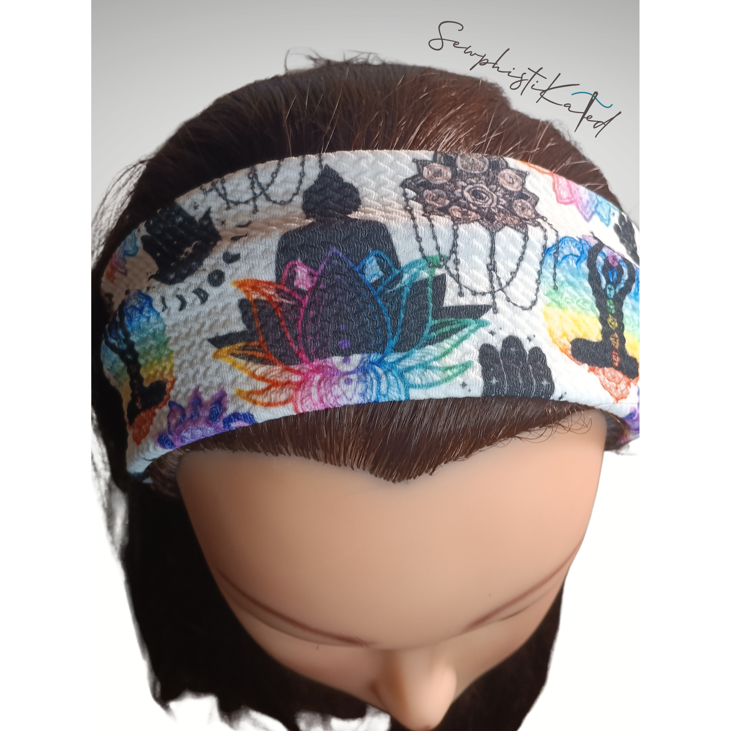 Spiritual Print Headbands &amp; Scrunchies – Meditation, Mandala, Hamsa &amp; Moon Phase Hair Accessories