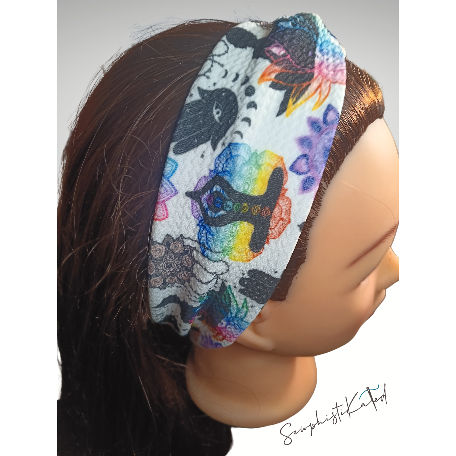 Spiritual Print Headbands &amp; Scrunchies – Meditation, Mandala, Hamsa &amp; Moon Phase Hair Accessories