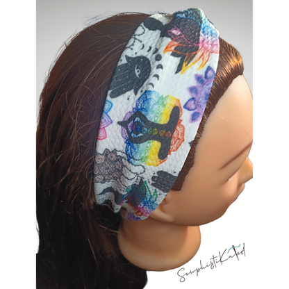 Spiritual Print Headbands &amp; Scrunchies – Meditation, Mandala, Hamsa &amp; Moon Phase Hair Accessories