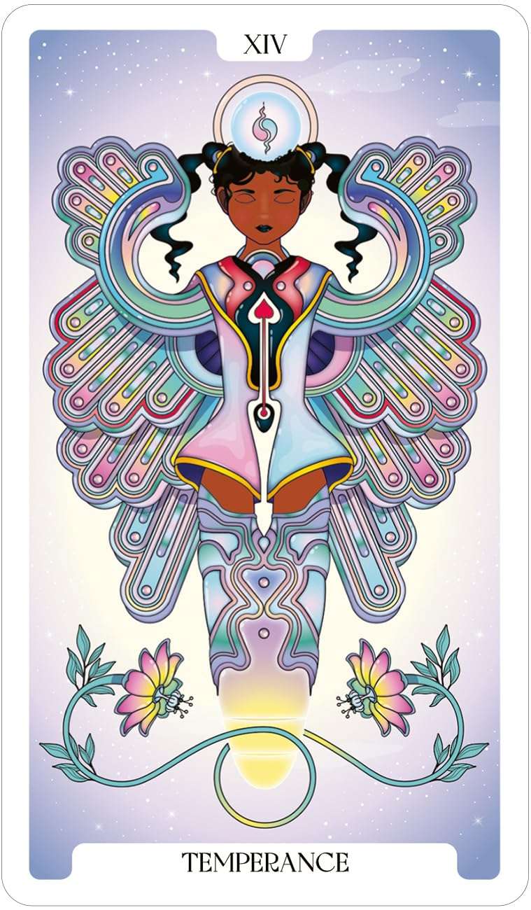 Stellar Vault Tarot card featuring cosmic art and silver-edged frame