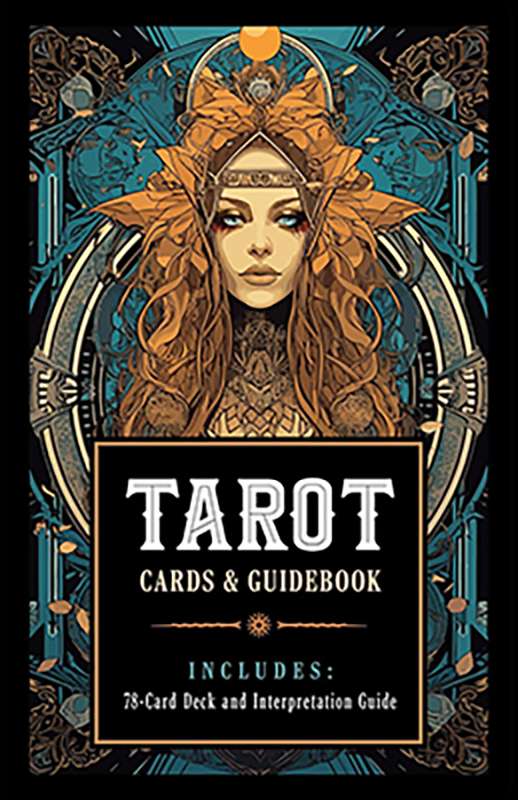Tarot cards and guidebook starter set for beginners showing complete 78-card deck with companion guidebook in retail packaging