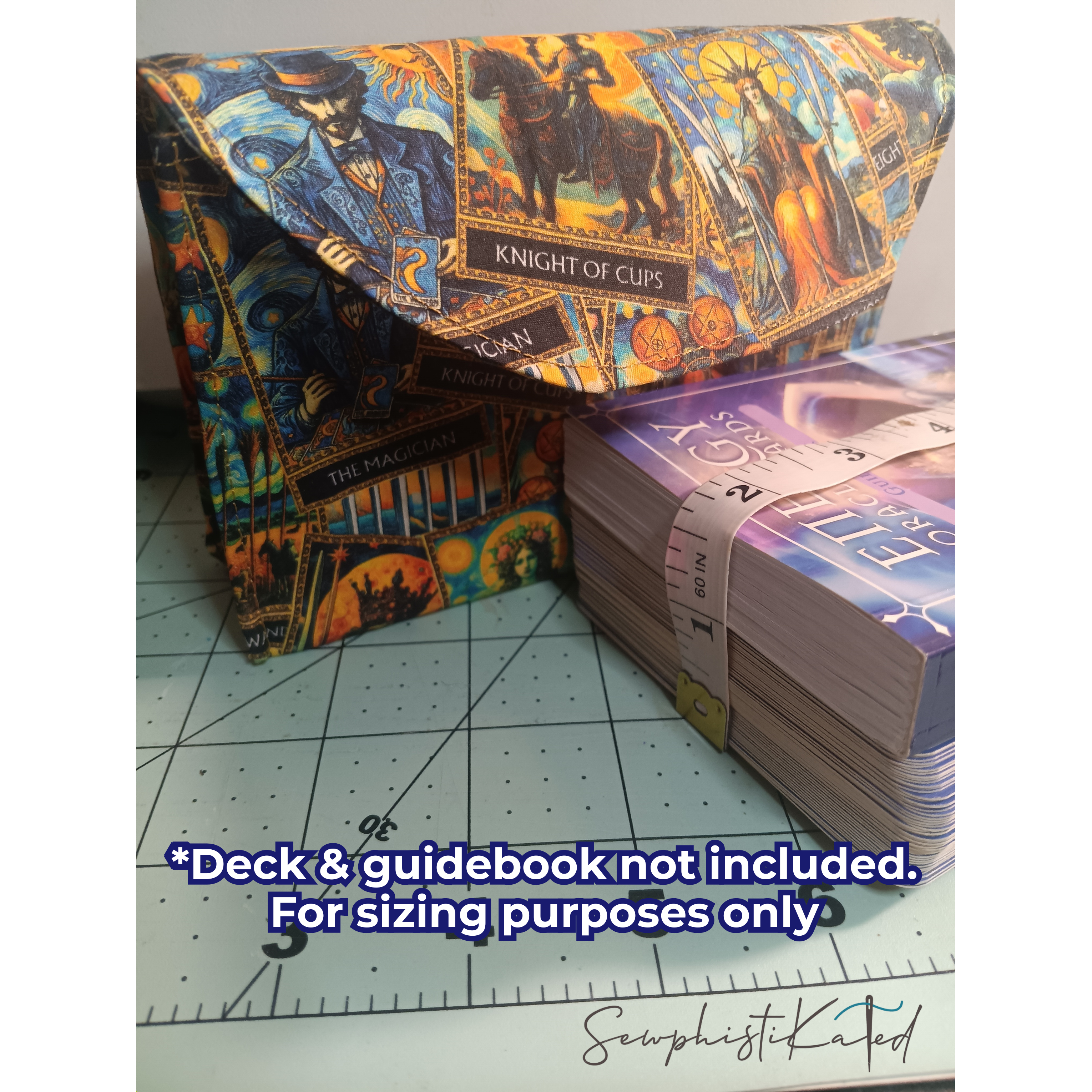 Handmade Tarot &amp; Oracle Card Deck Case – Tarot Theme, Steampunk Lined, Snap Closure (5.75”)