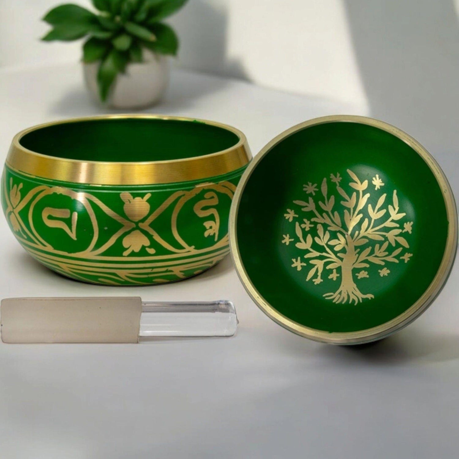 Small Symbol Singing Bowl with Mallet – 4.25" Meditation &amp; Sound Healing Bowl