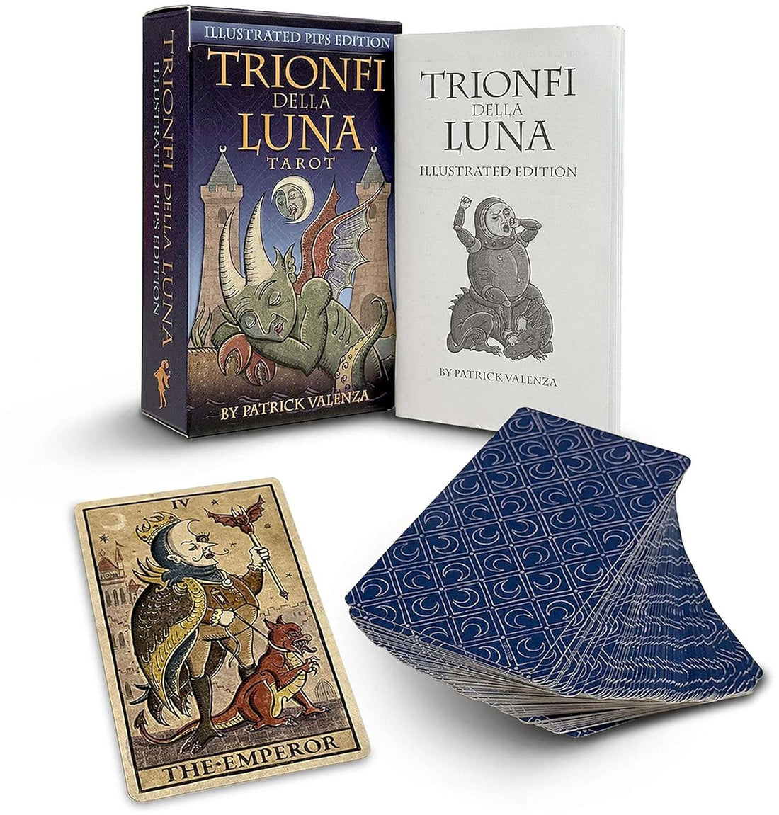 Trionfi Della Luna tarot deck box featuring the deck title and Patrick Valenza&