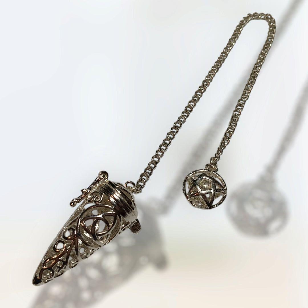 Triquetra Chambered Pendulum | Fillable Divination Pendulum for Personalized Energy Work