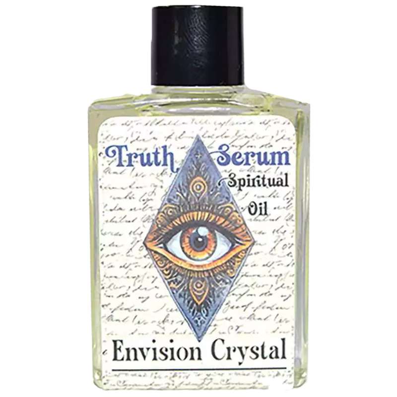 Truth Serum Spiritual Aroma Oil 4 dram bottle by Envision Crystal with label for clarity and revelation ritual intention work