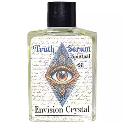 Truth Serum Spiritual Aroma Oil 4 dram bottle by Envision Crystal with label for clarity and revelation ritual intention work