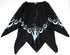 Black rayon batik Moon Goddess top with flowing silhouette and lunar pattern, spiritual ritual wear for goddess practitioners