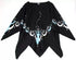 Black rayon batik Moon Goddess top with flowing silhouette and lunar pattern, spiritual ritual wear for goddess practitioners