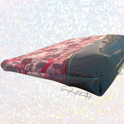 "Weird But Cute" Gothic Versatile Zipper Pouch – Skull &amp; Vampire Collage Faux Leather Bag