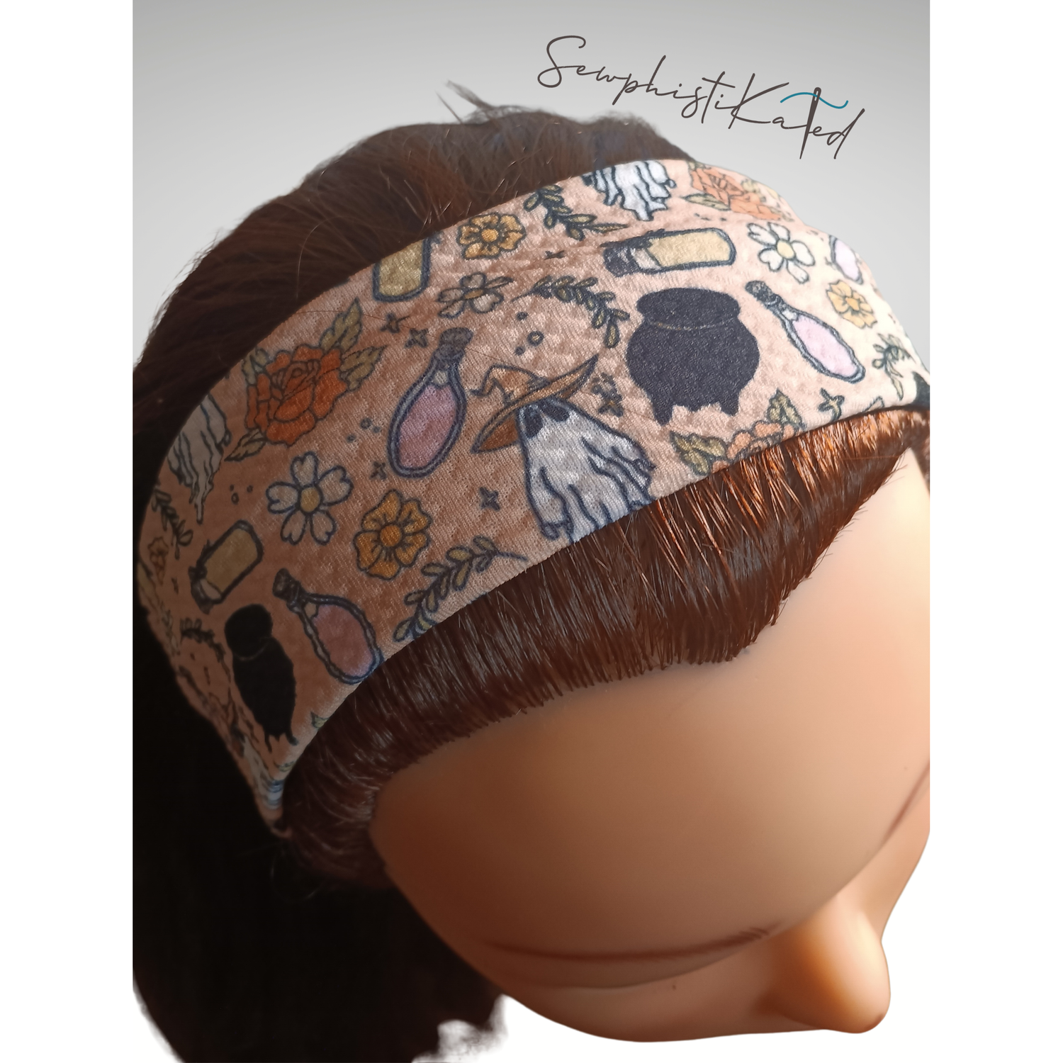 Witchy Ghost &amp; Potion Headbands &amp; Scrunchies | Handmade Spooky Floral Hair Accessories