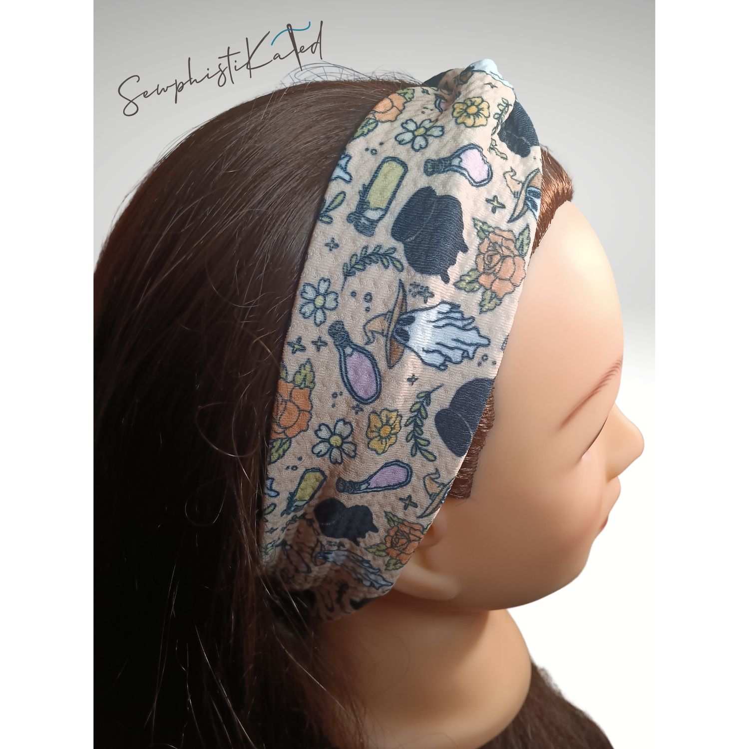 Witchy Ghost &amp; Potion Headbands &amp; Scrunchies | Handmade Spooky Floral Hair Accessories