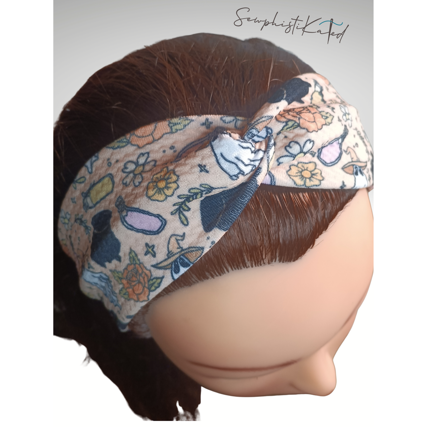 Witchy Ghost &amp; Potion Headbands &amp; Scrunchies | Handmade Spooky Floral Hair Accessories